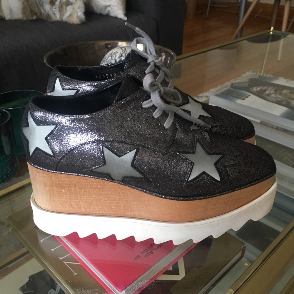 Stella McCartney Elyse Glitter Platform Sneakers